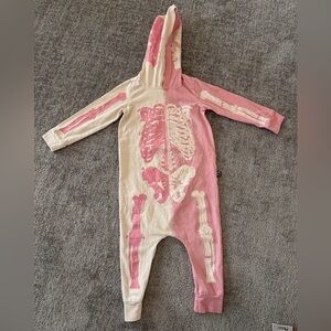 🌶️ Rags Pink and Cream Skeleton Kids One Piece. Size 2T